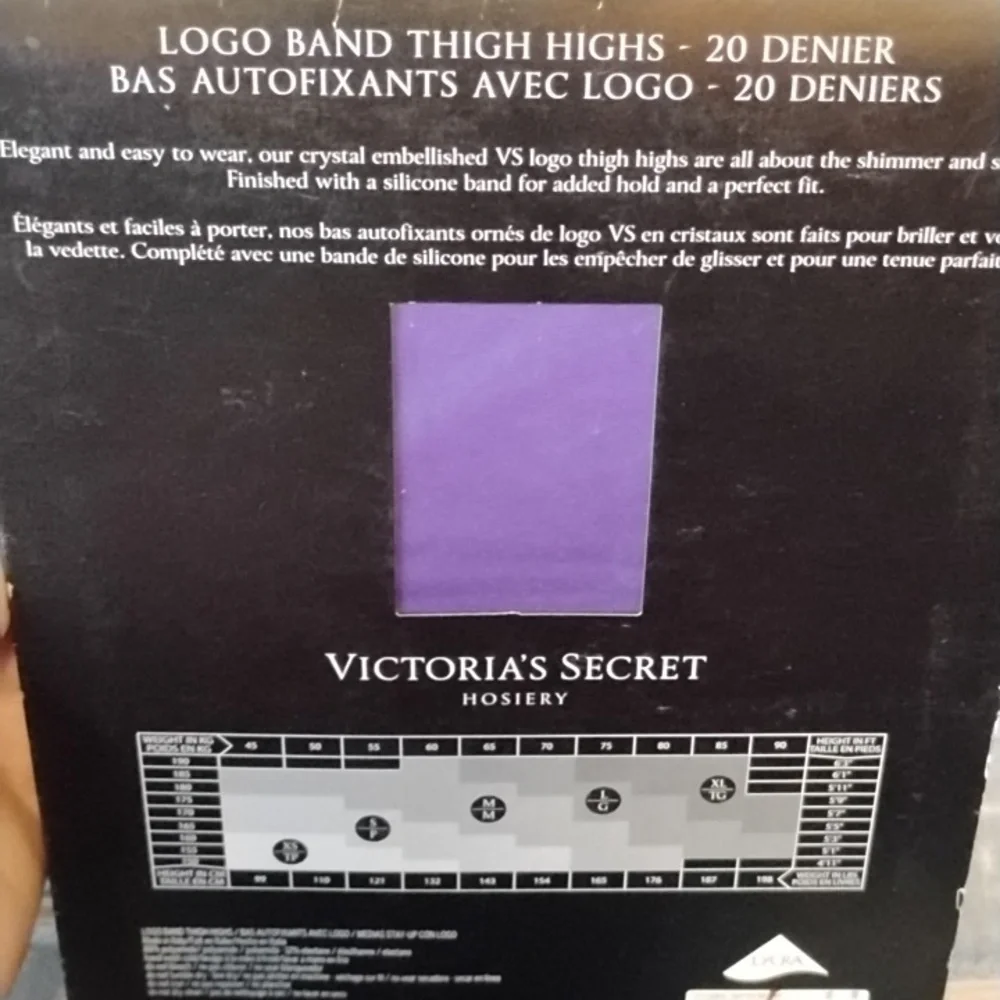 Victoria's Secret Logo Band Thigh Highs Purple